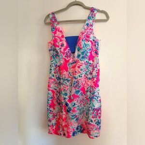 Lilly Pulitzer Tie-Dye Dress in Pink and Orange
